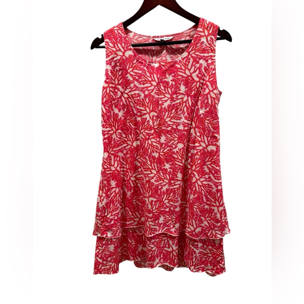 La Mer Red and White Sleeveless Floral Dress size small